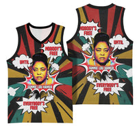 Fannie Lou Hamer Basketball Jersey with Pop Art Comic Style Design Bold Quote and Civil Rights Tribute - Wonder Print Shop