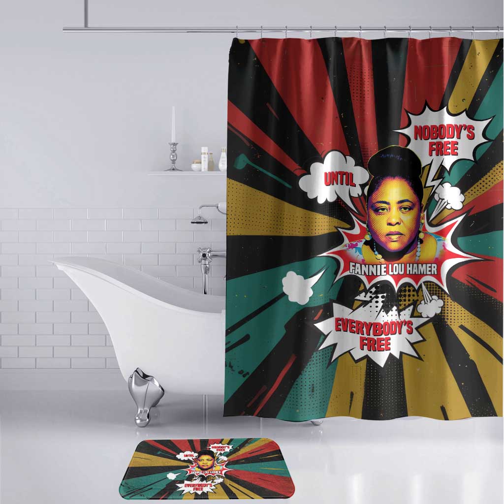 Fannie Lou Hamer Bathroom Set with Pop Art Comic Style Design Bold Quote and Civil Rights Tribute - Wonder Print Shop