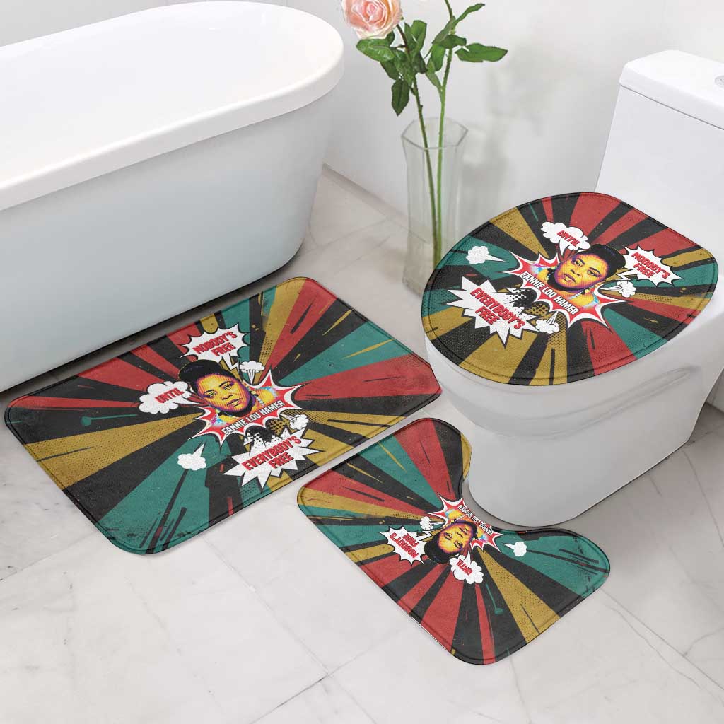 Fannie Lou Hamer Bathroom Set with Pop Art Comic Style Design Bold Quote and Civil Rights Tribute - Wonder Print Shop