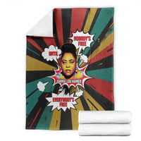 Fannie Lou Hamer Blanket with Pop Art Comic Style Design Bold Quote and Civil Rights Tribute - Wonder Print Shop
