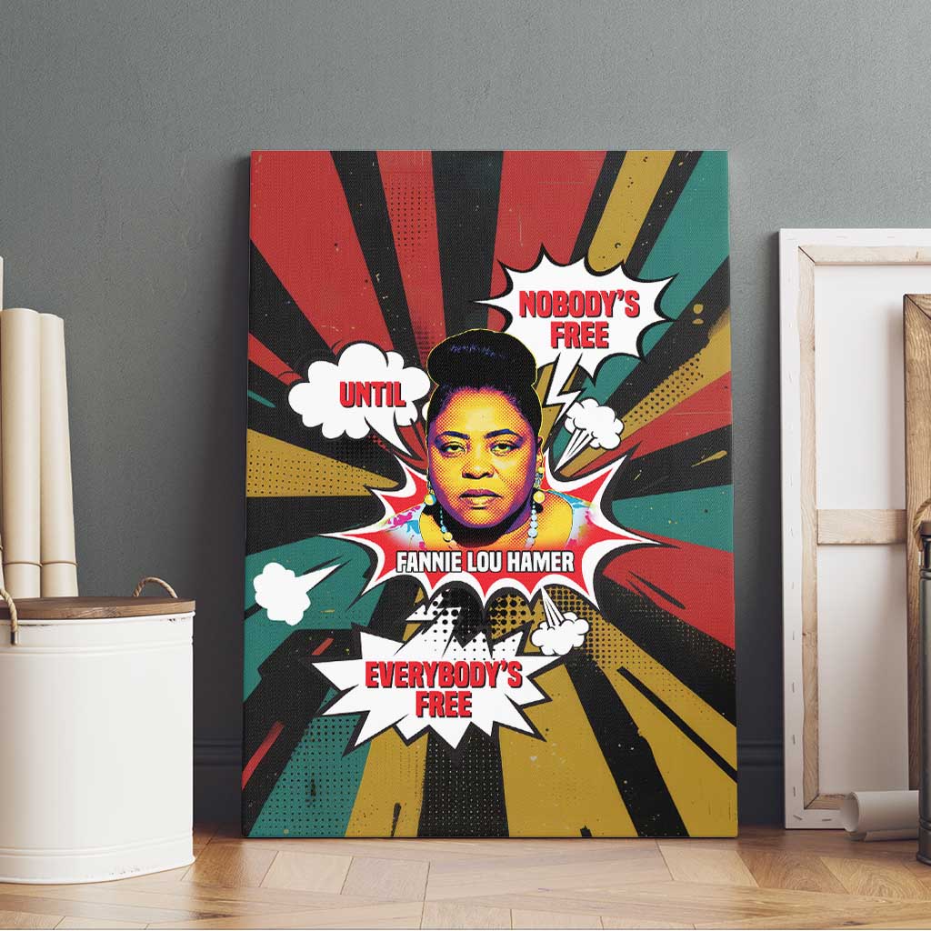 Fannie Lou Hamer Canvas Wall Art with Pop Art Comic Style Design Bold Quote and Civil Rights Tribute - Wonder Print Shop