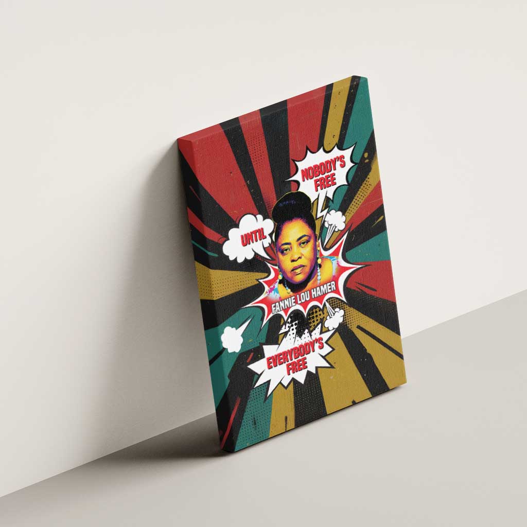 Fannie Lou Hamer Canvas Wall Art with Pop Art Comic Style Design Bold Quote and Civil Rights Tribute - Wonder Print Shop