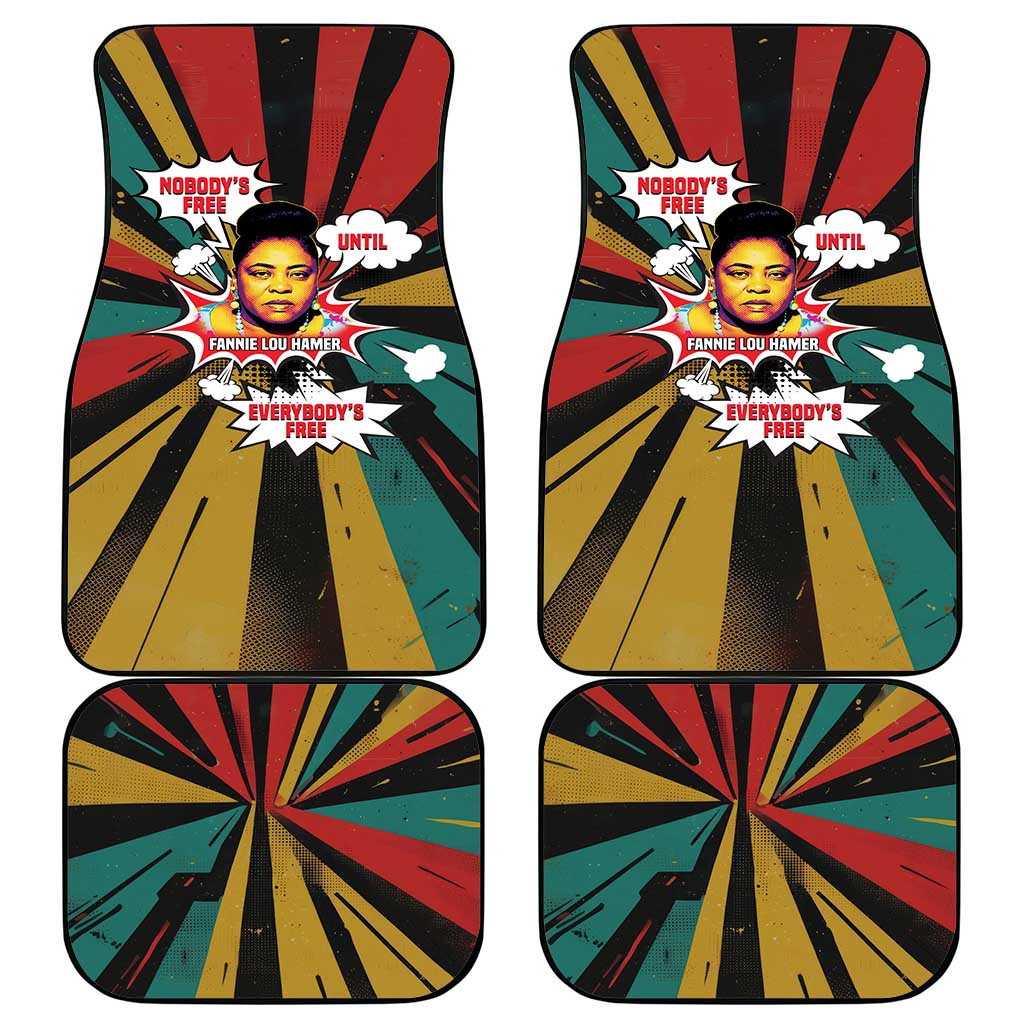 Fannie Lou Hamer Car Mats with Pop Art Comic Style Design Bold Quote and Civil Rights Tribute - Wonder Print Shop
