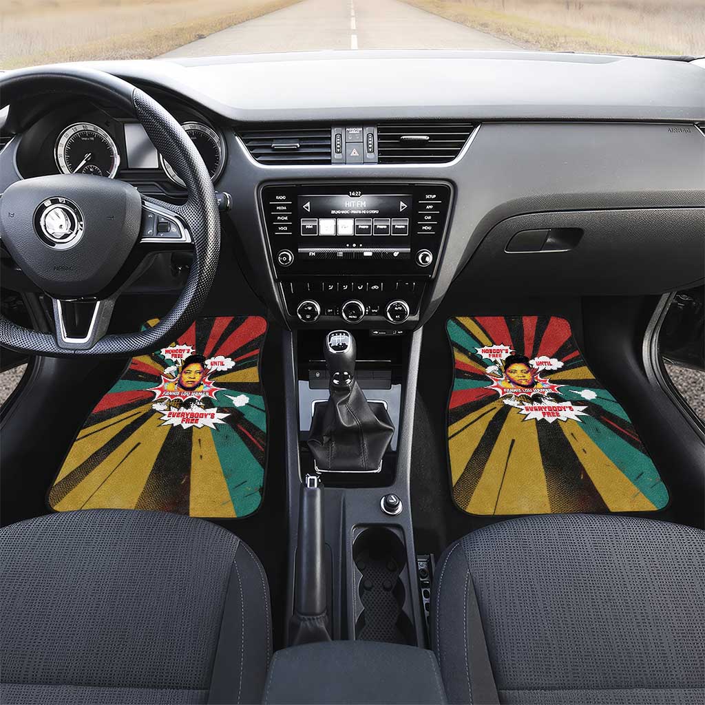 Fannie Lou Hamer Car Mats with Pop Art Comic Style Design Bold Quote and Civil Rights Tribute - Wonder Print Shop