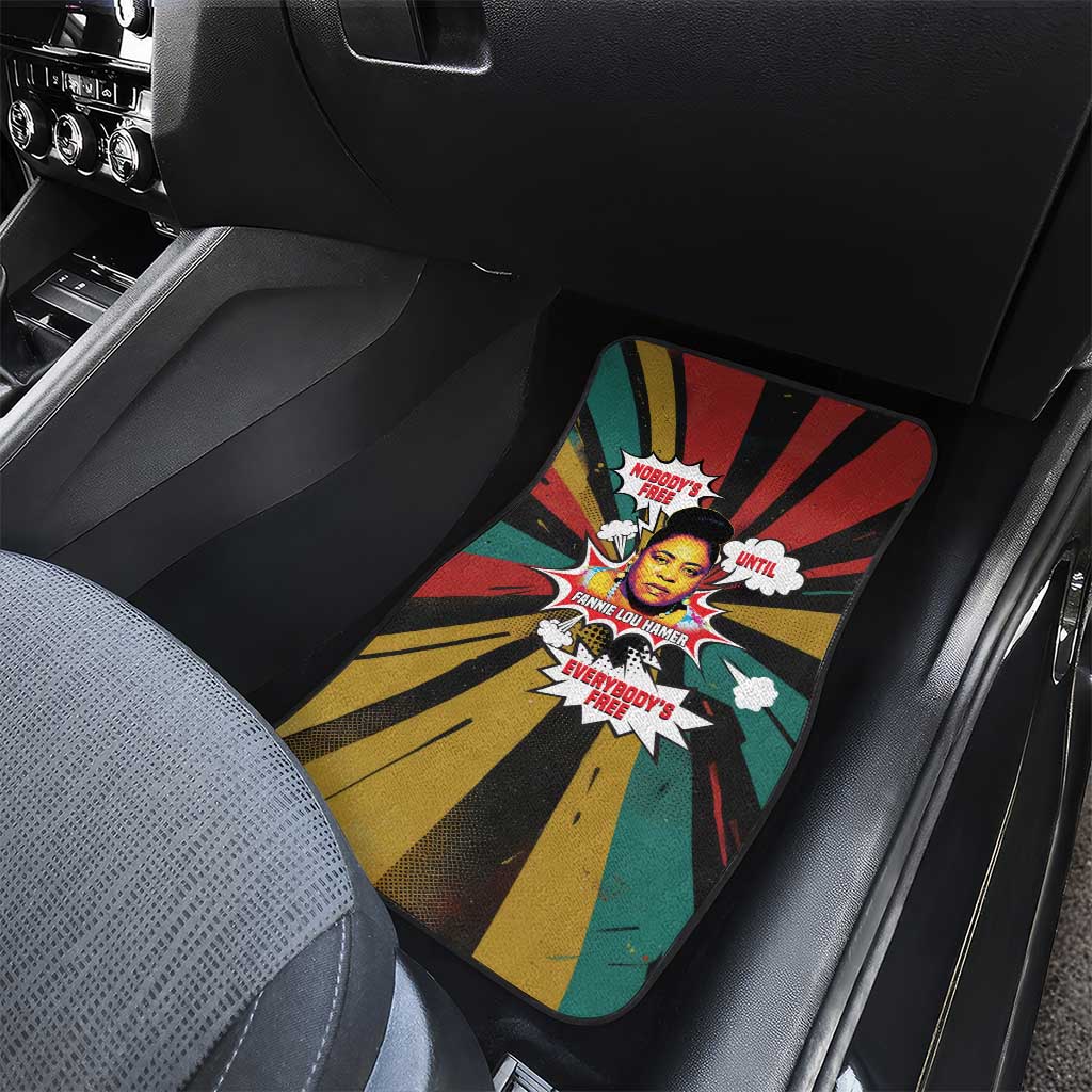 Fannie Lou Hamer Car Mats with Pop Art Comic Style Design Bold Quote and Civil Rights Tribute - Wonder Print Shop