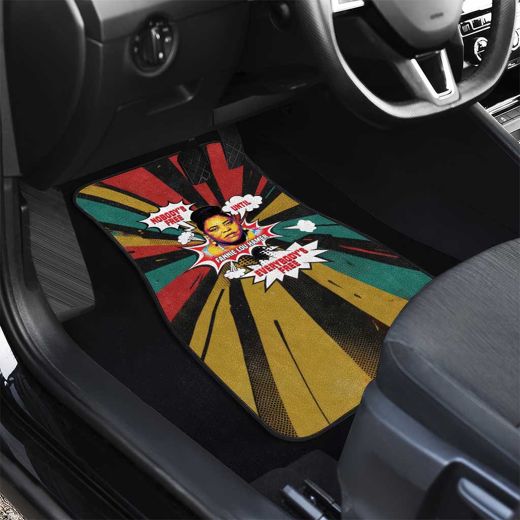 Fannie Lou Hamer Car Mats with Pop Art Comic Style Design Bold Quote and Civil Rights Tribute - Wonder Print Shop