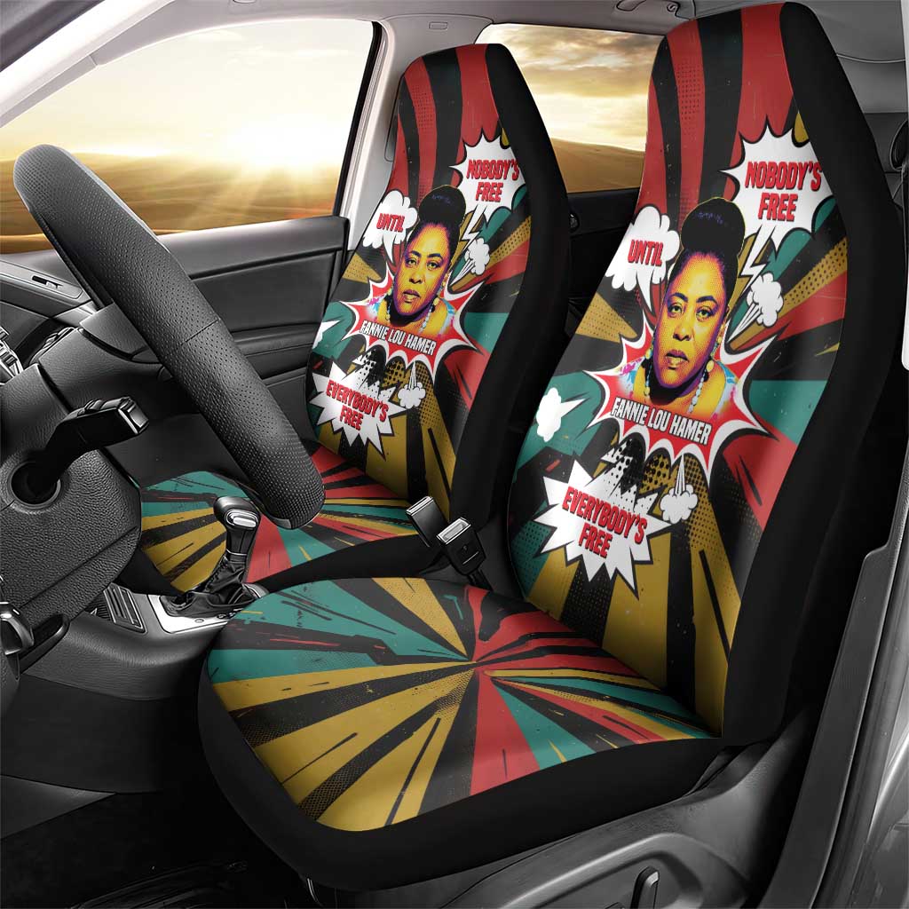 Fannie Lou Hamer Car Seat Cover with Pop Art Comic Style Design Bold Quote and Civil Rights Tribute - Wonder Print Shop