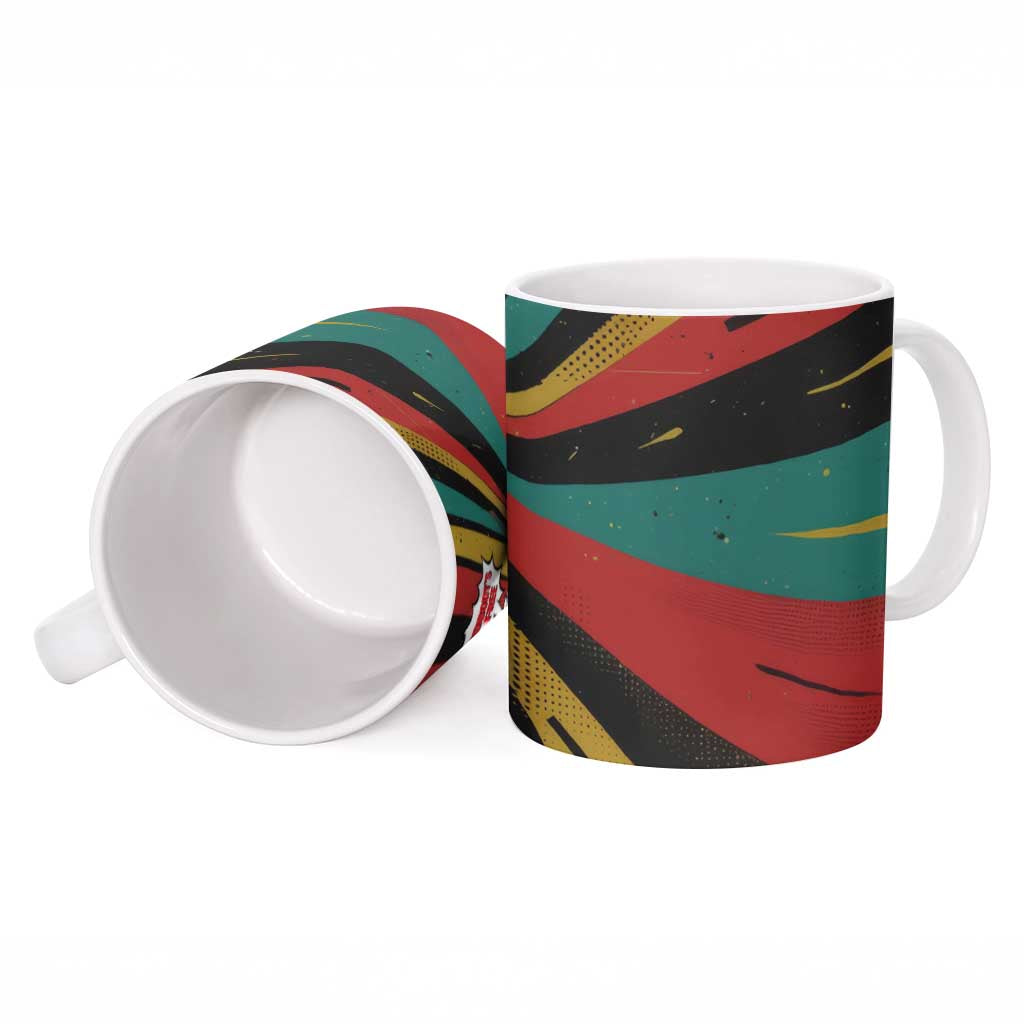 Fannie Lou Hamer Ceramic Mug with Pop Art Comic Style Design Bold Quote and Civil Rights Tribute - Wonder Print Shop