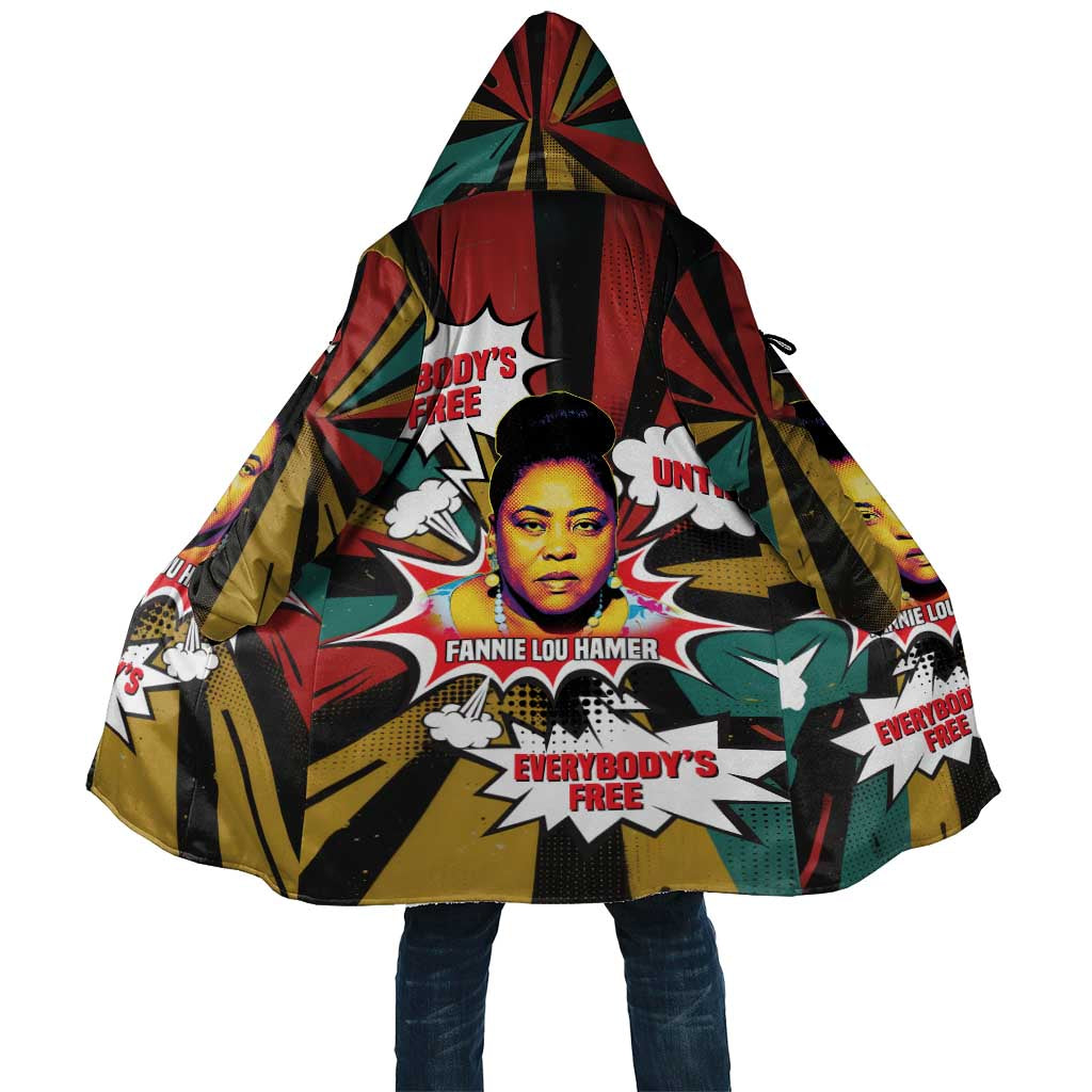 Fannie Lou Hamer Cloak with Pop Art Comic Style Design Bold Quote and Civil Rights Tribute - Wonder Print Shop