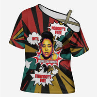 Fannie Lou Hamer Cross Shoulder Shirt with Pop Art Comic Style Design Bold Quote and Civil Rights Tribute - Wonder Print Shop