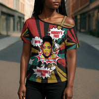 Fannie Lou Hamer Cross Shoulder Shirt with Pop Art Comic Style Design Bold Quote and Civil Rights Tribute - Wonder Print Shop