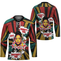 Fannie Lou Hamer Hockey Jersey with Pop Art Comic Style Design Bold Quote and Civil Rights Tribute - Wonder Print Shop