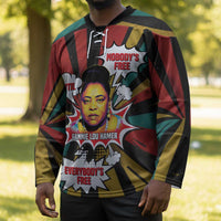 Fannie Lou Hamer Hockey Jersey with Pop Art Comic Style Design Bold Quote and Civil Rights Tribute - Wonder Print Shop