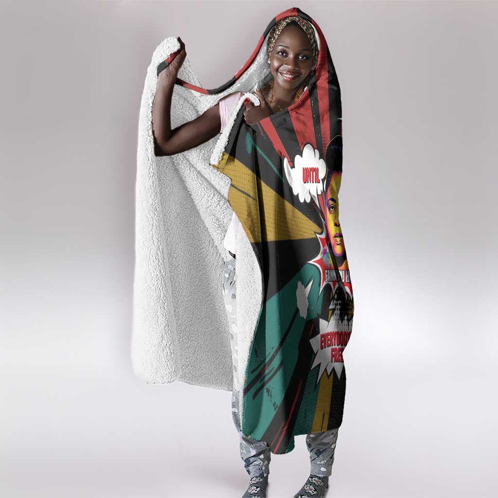 Fannie Lou Hamer Hooded Blanket with Pop Art Comic Style Design Bold Quote and Civil Rights Tribute - Wonder Print Shop