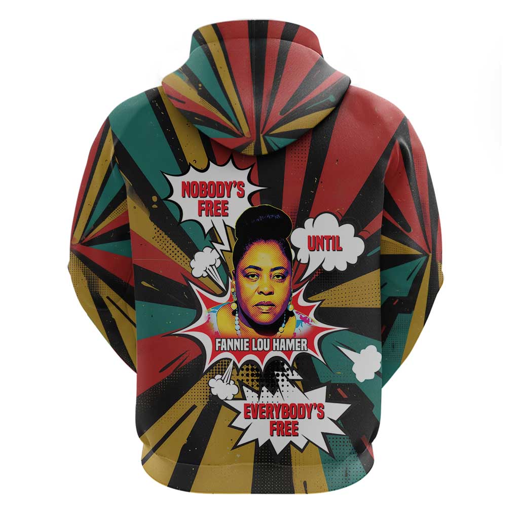 Fannie Lou Hamer Hoodie with Pop Art Comic Style Design Bold Quote and Civil Rights Tribute - Wonder Print Shop