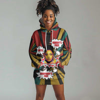 Fannie Lou Hamer Hoodie Dress with Pop Art Comic Style Design Bold Quote and Civil Rights Tribute - Wonder Print Shop