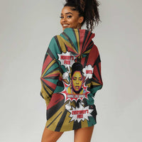 Fannie Lou Hamer Hoodie Dress with Pop Art Comic Style Design Bold Quote and Civil Rights Tribute - Wonder Print Shop