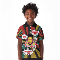 Fannie Lou Hamer Kid Polo Shirt with Pop Art Comic Style Design Bold Quote and Civil Rights Tribute - Wonder Print Shop
