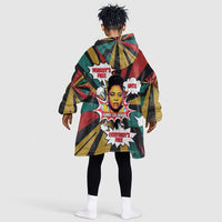 Fannie Lou Hamer Kid Wearable Blanket Hoodie with Pop Art Comic Style Design Bold Quote and Civil Rights Tribute - Wonder Print Shop