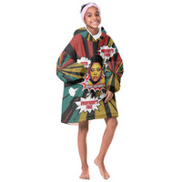 Fannie Lou Hamer Kid Wearable Blanket Hoodie with Pop Art Comic Style Design Bold Quote and Civil Rights Tribute - Wonder Print Shop