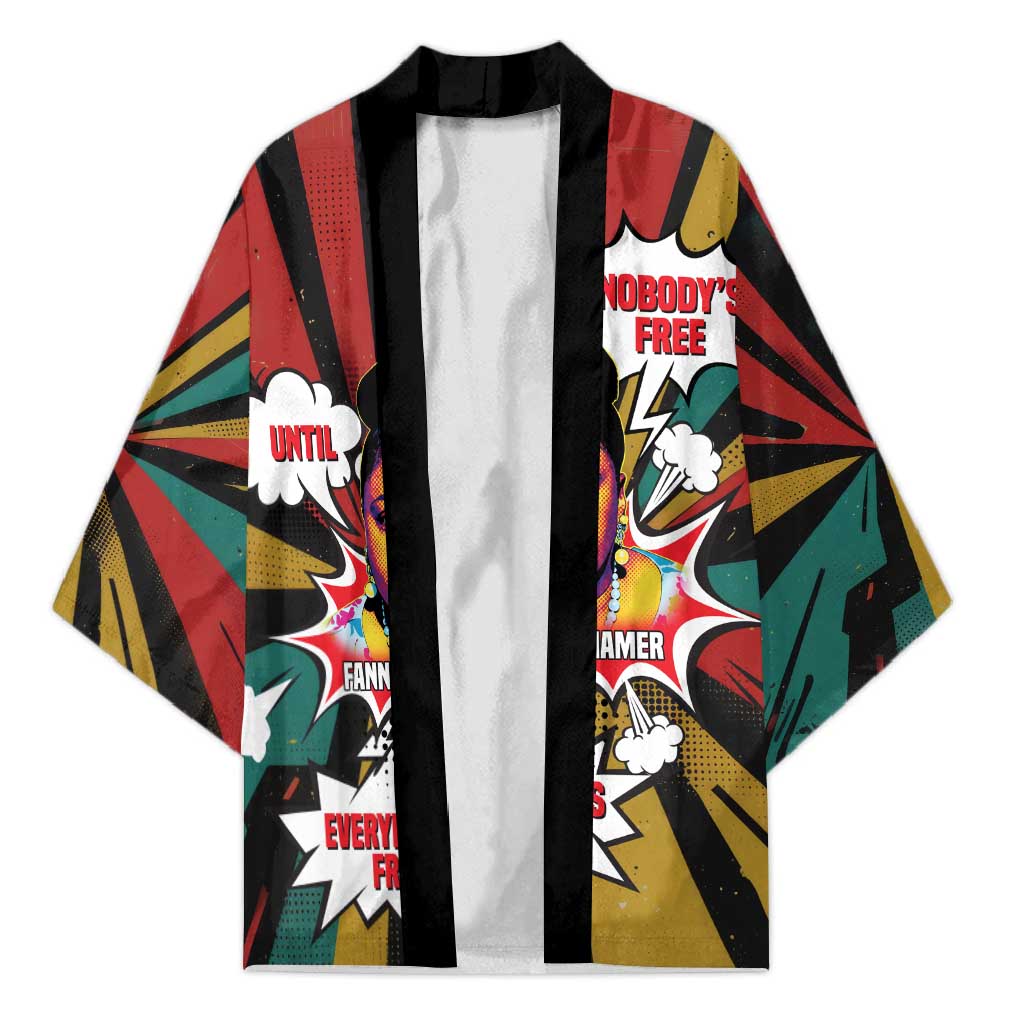 Fannie Lou Hamer Kimono with Pop Art Comic Style Design Bold Quote and Civil Rights Tribute - Wonder Print Shop