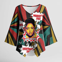 Fannie Lou Hamer Kimono Sleeve Blouse with Pop Art Comic Style Design Bold Quote and Civil Rights Tribute - Wonder Print Shop
