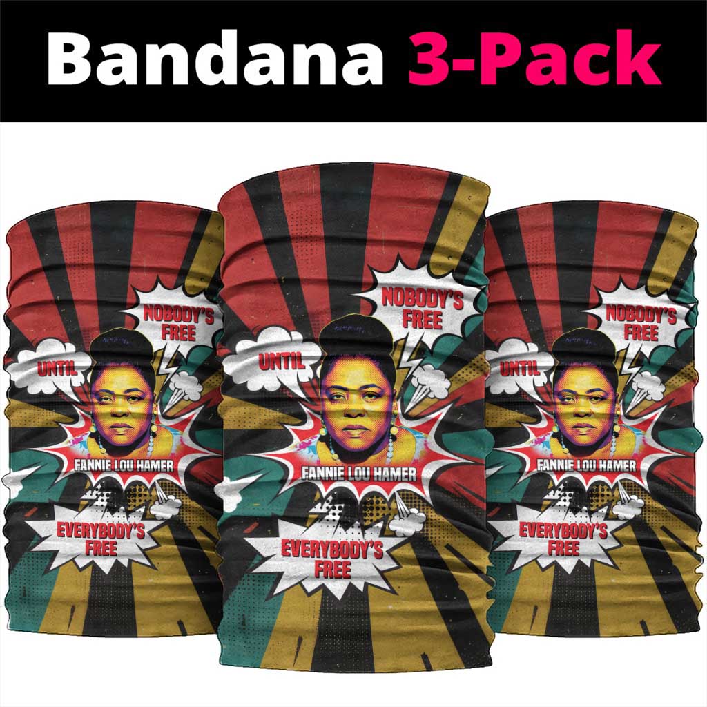 Fannie Lou Hamer Neck Gaiter with Pop Art Comic Style Design Bold Quote and Civil Rights Tribute - Wonder Print Shop