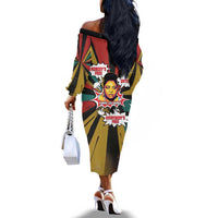 Fannie Lou Hamer Off The Shoulder Long Sleeve Dress with Pop Art Comic Style Design Bold Quote and Civil Rights Tribute - Wonder Print Shop