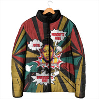 Fannie Lou Hamer Padded Jacket with Pop Art Comic Style Design Bold Quote and Civil Rights Tribute - Wonder Print Shop