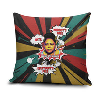 Fannie Lou Hamer Pillow Cover with Pop Art Comic Style Design Bold Quote and Civil Rights Tribute - Wonder Print Shop