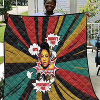 Fannie Lou Hamer Quilt with Pop Art Comic Style Design Bold Quote and Civil Rights Tribute - Wonder Print Shop