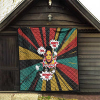 Fannie Lou Hamer Quilt with Pop Art Comic Style Design Bold Quote and Civil Rights Tribute - Wonder Print Shop