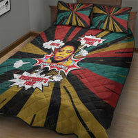 Fannie Lou Hamer Quilt Bed Set with Pop Art Comic Style Design Bold Quote and Civil Rights Tribute - Wonder Print Shop