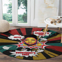 Fannie Lou Hamer Round Carpet with Pop Art Comic Style Design Bold Quote and Civil Rights Tribute - Wonder Print Shop