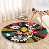 Fannie Lou Hamer Round Carpet with Pop Art Comic Style Design Bold Quote and Civil Rights Tribute - Wonder Print Shop