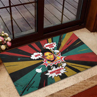 Fannie Lou Hamer Rubber Doormat with Pop Art Comic Style Design Bold Quote and Civil Rights Tribute - Wonder Print Shop
