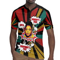 Fannie Lou Hamer Rugby Jersey with Pop Art Comic Style Design Bold Quote and Civil Rights Tribute - Wonder Print Shop