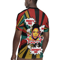 Fannie Lou Hamer Rugby Jersey with Pop Art Comic Style Design Bold Quote and Civil Rights Tribute - Wonder Print Shop