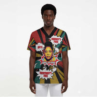 Fannie Lou Hamer Scrub Top with Pop Art Comic Style Design Bold Quote and Civil Rights Tribute - Wonder Print Shop