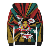 Fannie Lou Hamer Sherpa Hoodie with Pop Art Comic Style Design Bold Quote and Civil Rights Tribute - Wonder Print Shop