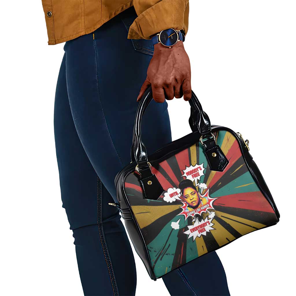 Fannie Lou Hamer Shoulder Handbag with Pop Art Comic Style Design Bold Quote and Civil Rights Tribute - Wonder Print Shop