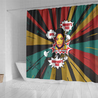 Fannie Lou Hamer Shower Curtain with Pop Art Comic Style Design Bold Quote and Civil Rights Tribute - Wonder Print Shop