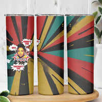 Fannie Lou Hamer Skinny Tumbler with Pop Art Comic Style Design Bold Quote and Civil Rights Tribute - Wonder Print Shop