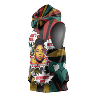 Fannie Lou Hamer Sleeveless Hoodie with Pop Art Comic Style Design Bold Quote and Civil Rights Tribute - Wonder Print Shop