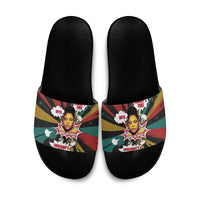 Fannie Lou Hamer Slide Sandals with Pop Art Comic Style Design Bold Quote and Civil Rights Tribute - Wonder Print Shop
