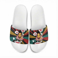 Fannie Lou Hamer Slide Sandals with Pop Art Comic Style Design Bold Quote and Civil Rights Tribute - Wonder Print Shop