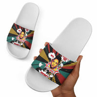 Fannie Lou Hamer Slide Sandals with Pop Art Comic Style Design Bold Quote and Civil Rights Tribute - Wonder Print Shop