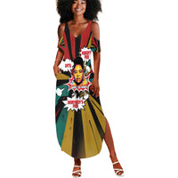 Fannie Lou Hamer Summer Maxi Dress with Pop Art Comic Style Design Bold Quote and Civil Rights Tribute - Wonder Print Shop