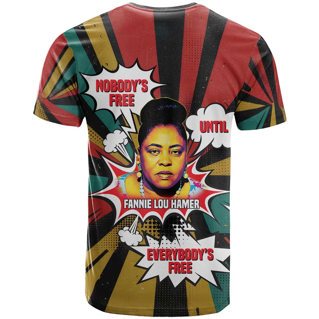 Fannie Lou Hamer T shirt with Pop Art Comic Style Design Bold Quote and Civil Rights Tribute - Wonder Print Shop