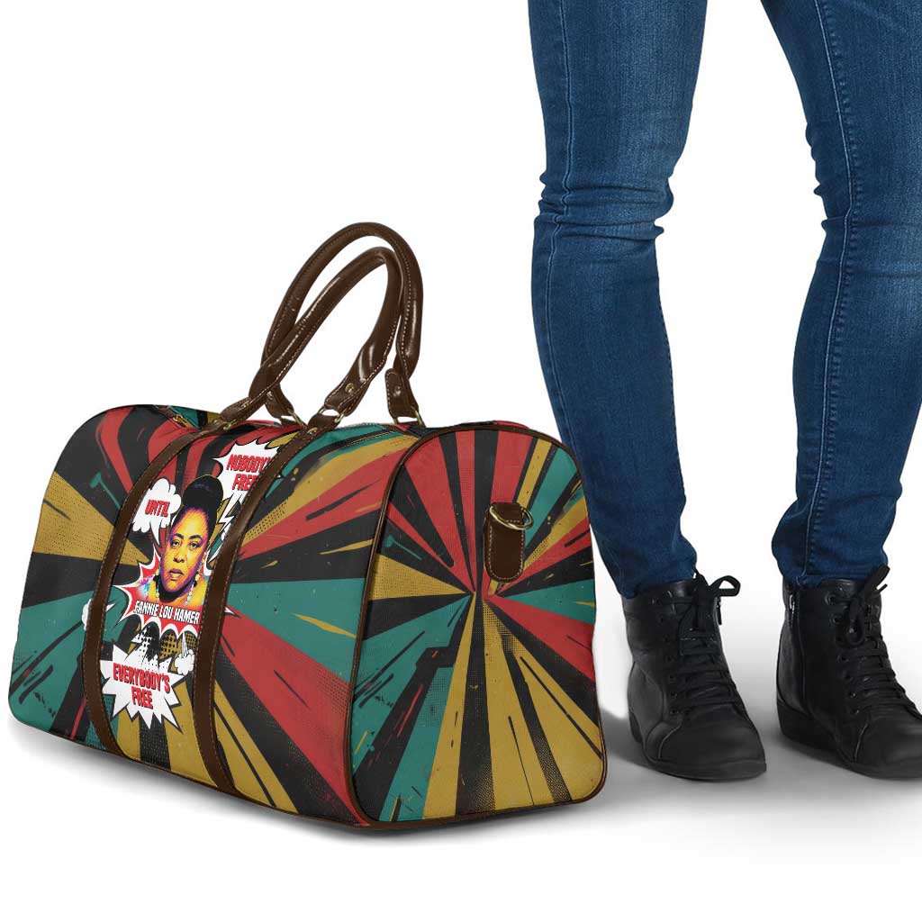 Fannie Lou Hamer Travel Bag with Pop Art Comic Style Design Bold Quote and Civil Rights Tribute - Wonder Print Shop